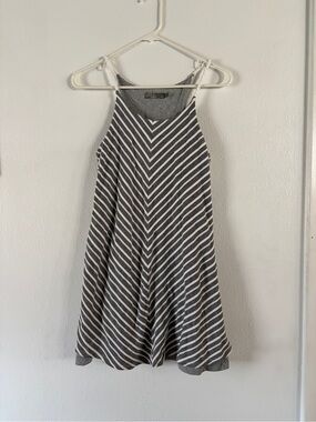 Prana Gray & White Striped Knit Swing Dress
